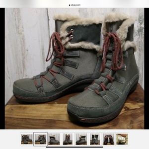 Aetrex Fiona winter boot, gray with faux fur, 10